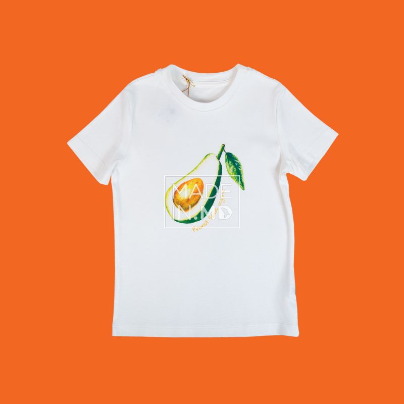 Tricou alb pentru copii cu imprimeu avocado fabricat Tricouri 2-3 ani